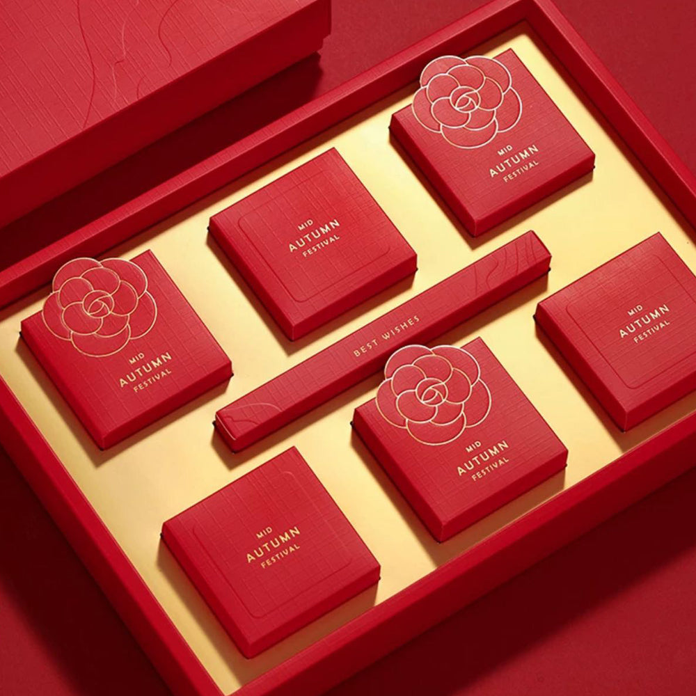 Bright Red Mooncake Gift Packaging Set