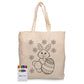 Squiggle Calico Bag with Gusset + Crayon Set