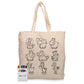 Squiggle Calico Bag with Gusset + Crayon Set