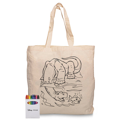 Squiggle Calico Bag with Gusset + Crayon Set